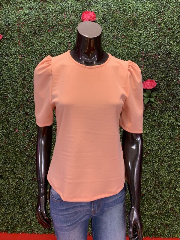 Peach Short Sleeve Blouse
