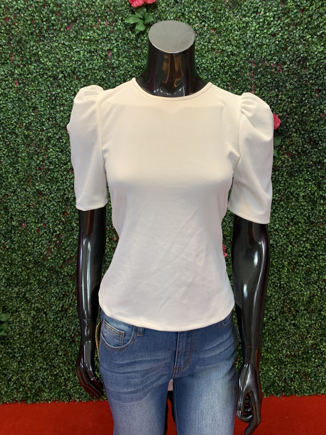 White Short Sleeve Blouse