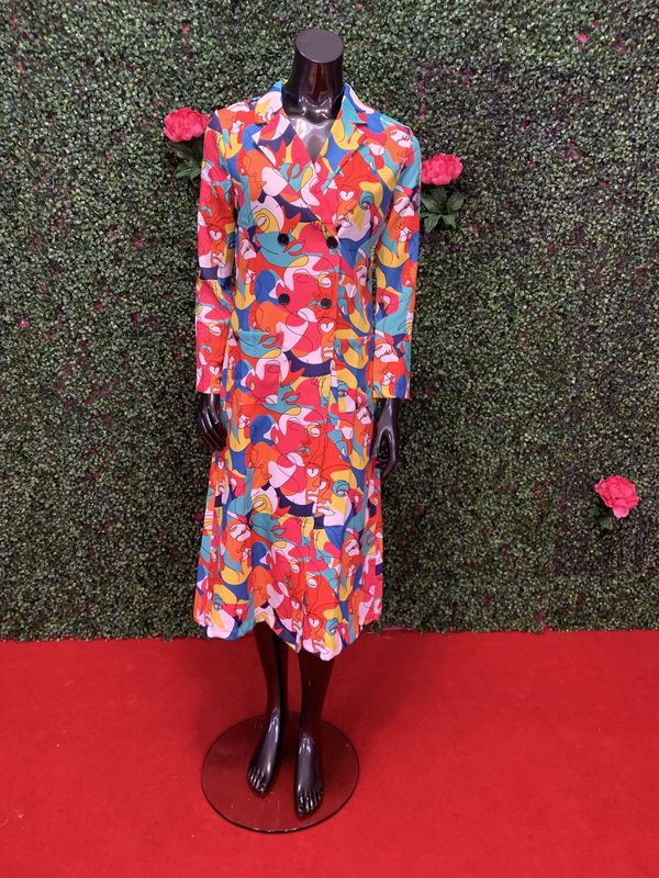 Colorful Faces Blazer Jacket