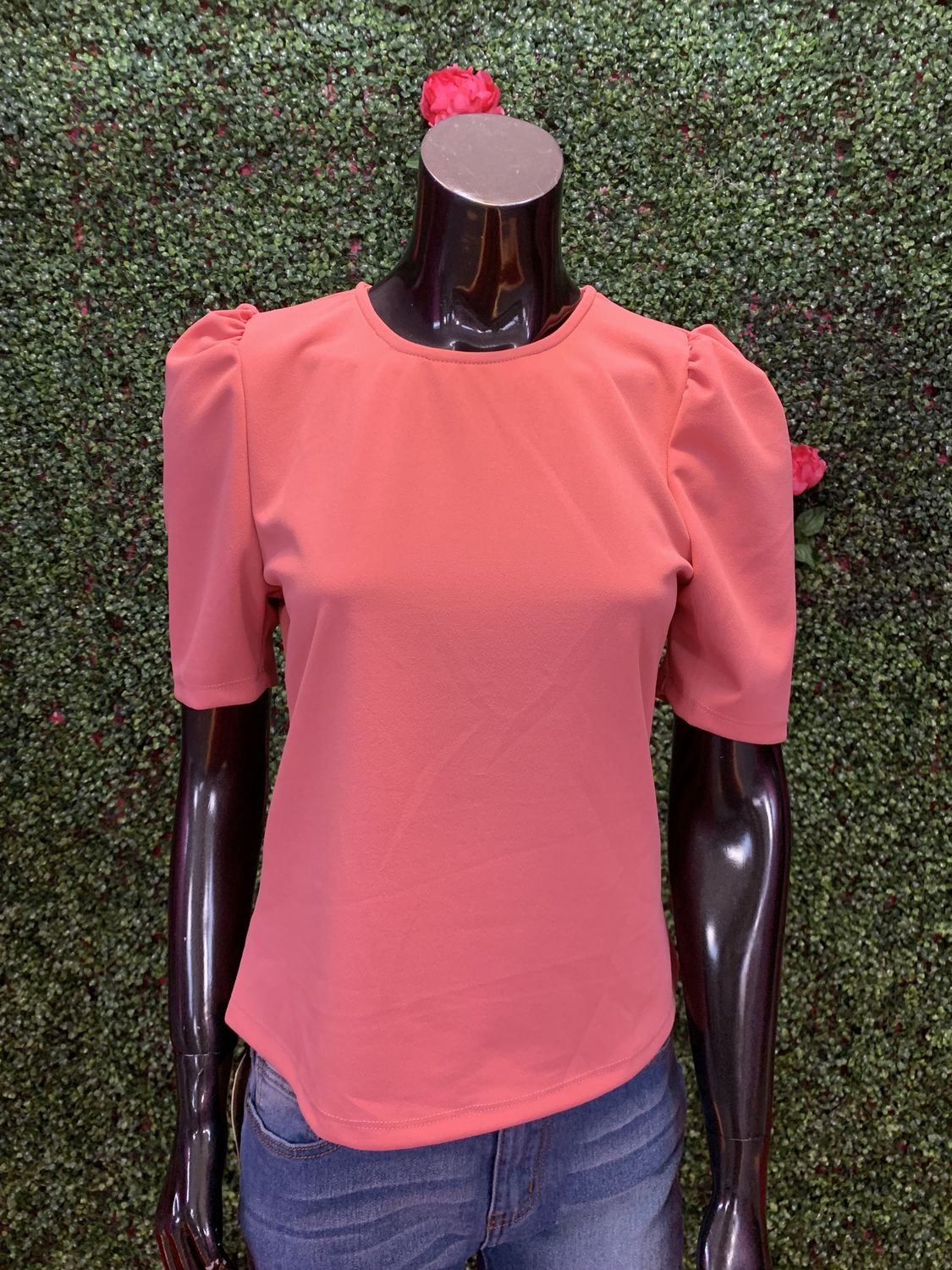Pink Short Sleeve Blouse