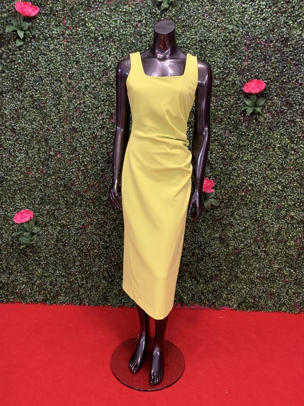 Lime Green Gathered Maxi