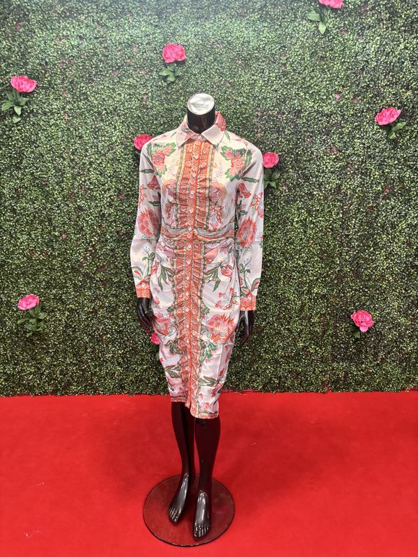 White Rainbow Floral Dress