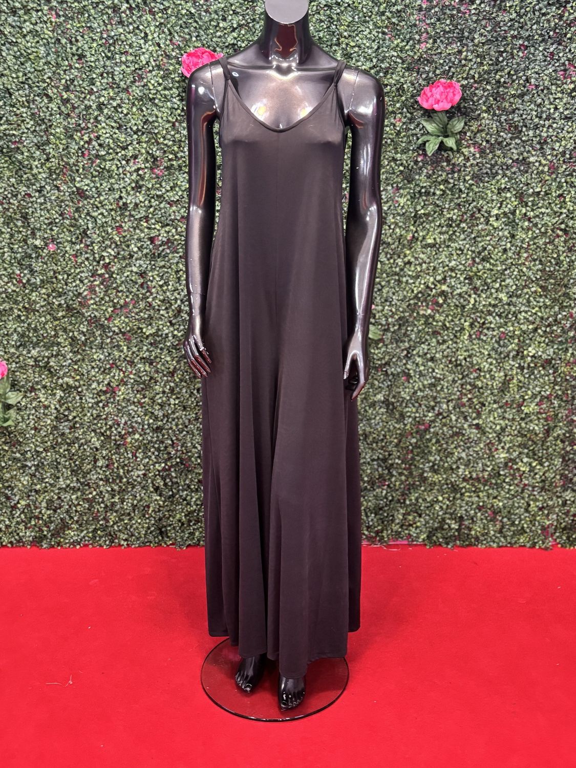 Black Spaghetti Strap One-Piece