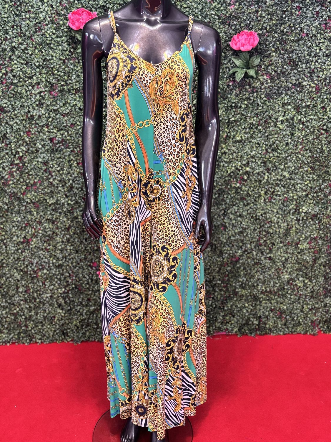 Green Animal Print One-Piece