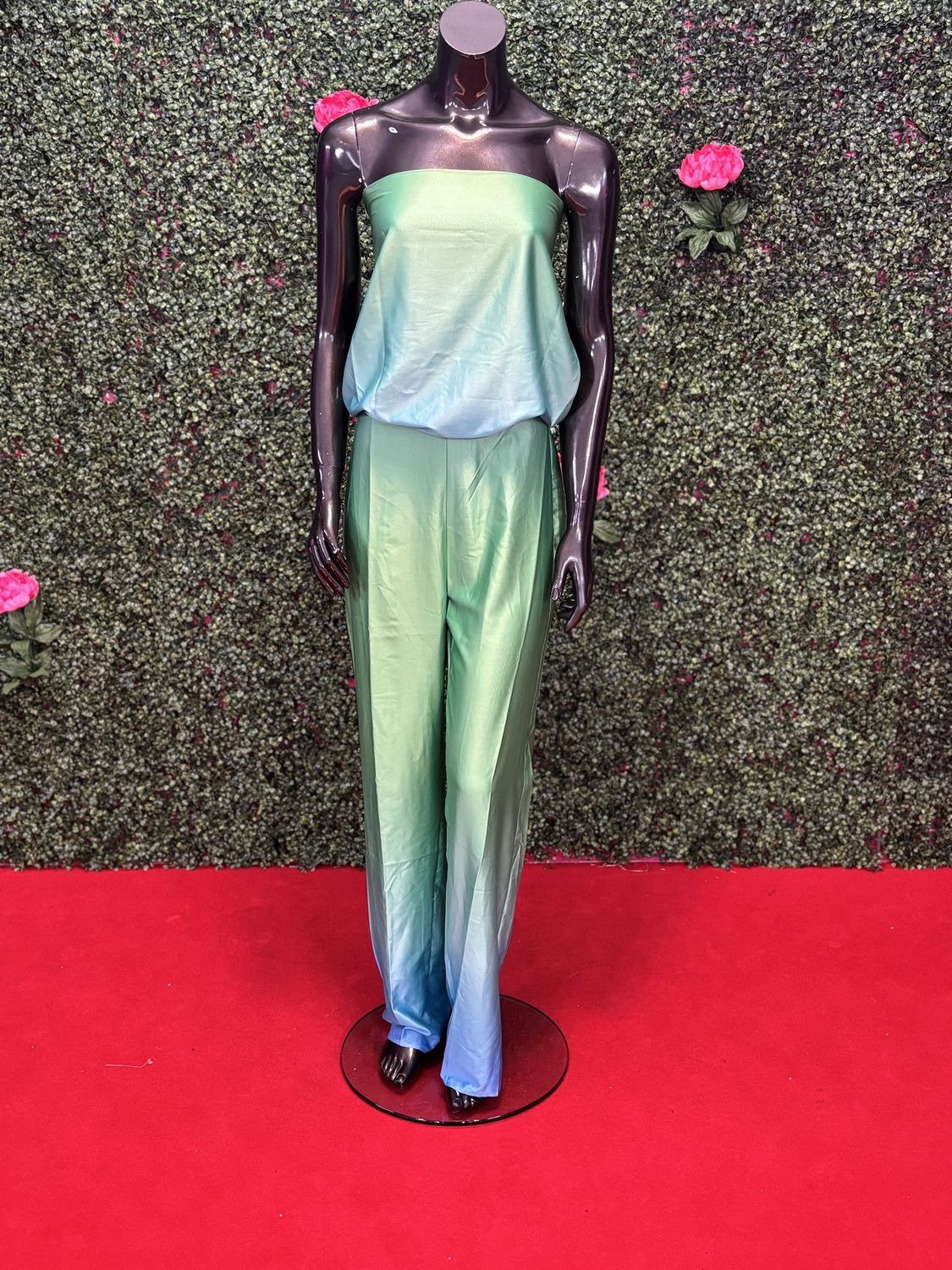 Green and Blue Ombre Pants Suit