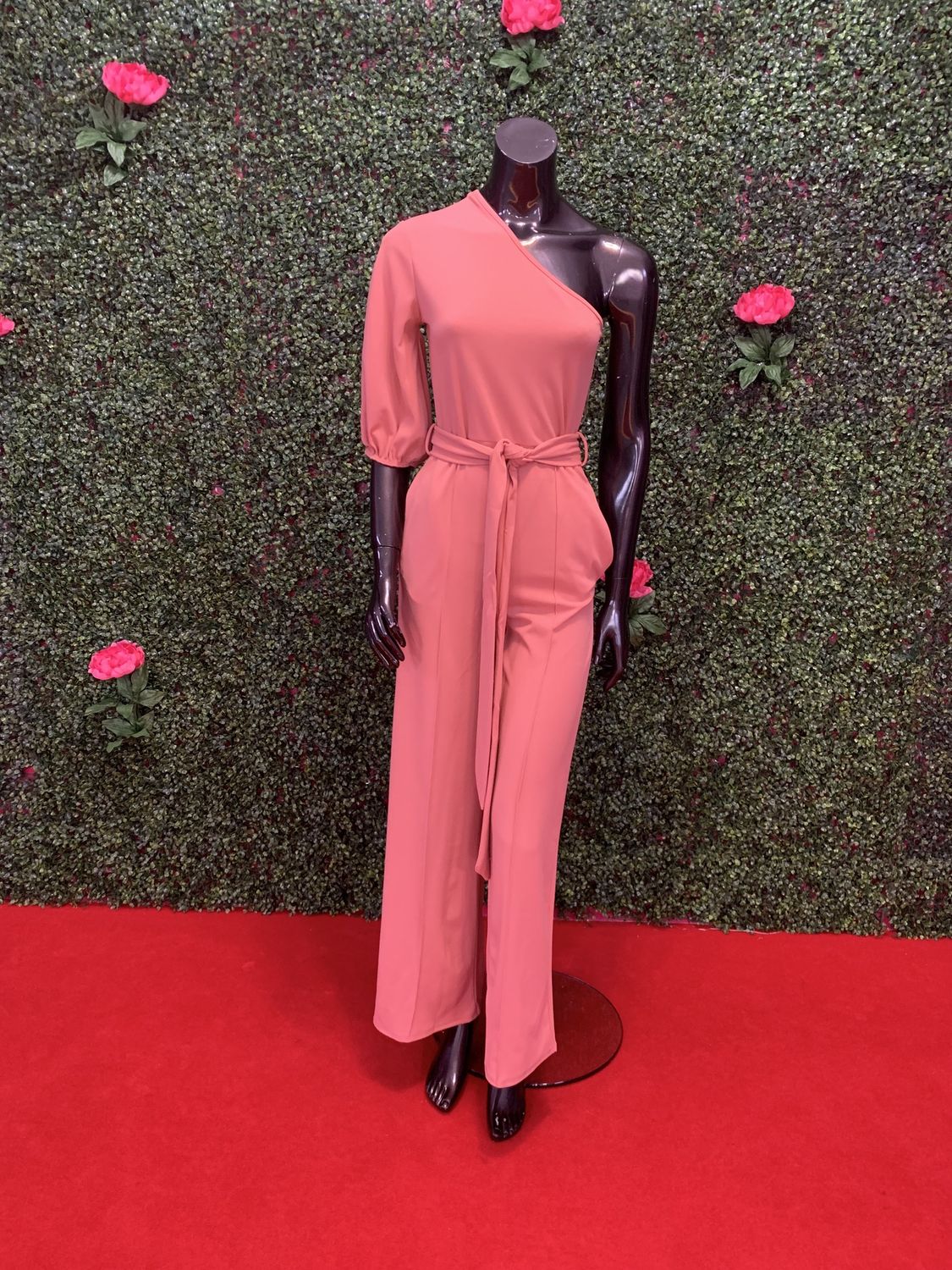 Pink Off-Shoulder Jumpsuit