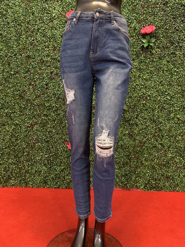 Distressed Knee Denim Jeans