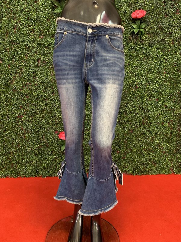 Bow Flared Denim Jeans