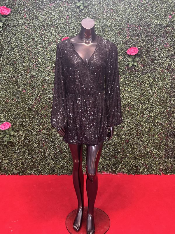 Black Shimmer Shorts