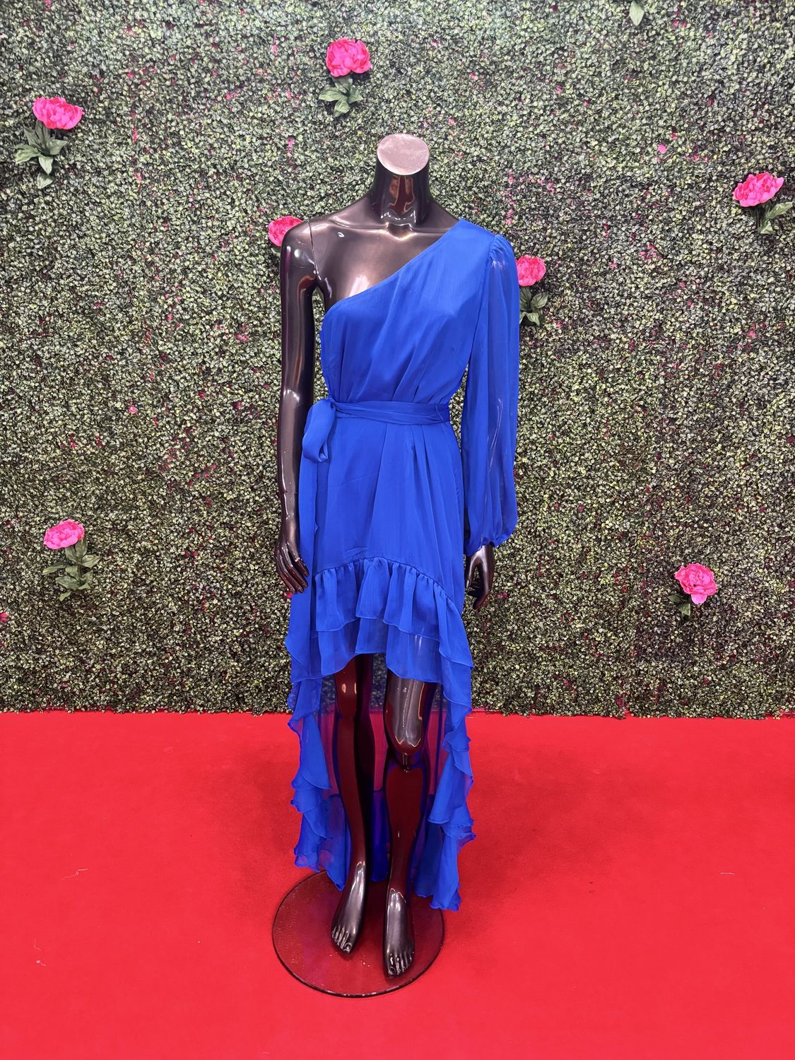 Blue Off-Shoulder Gown