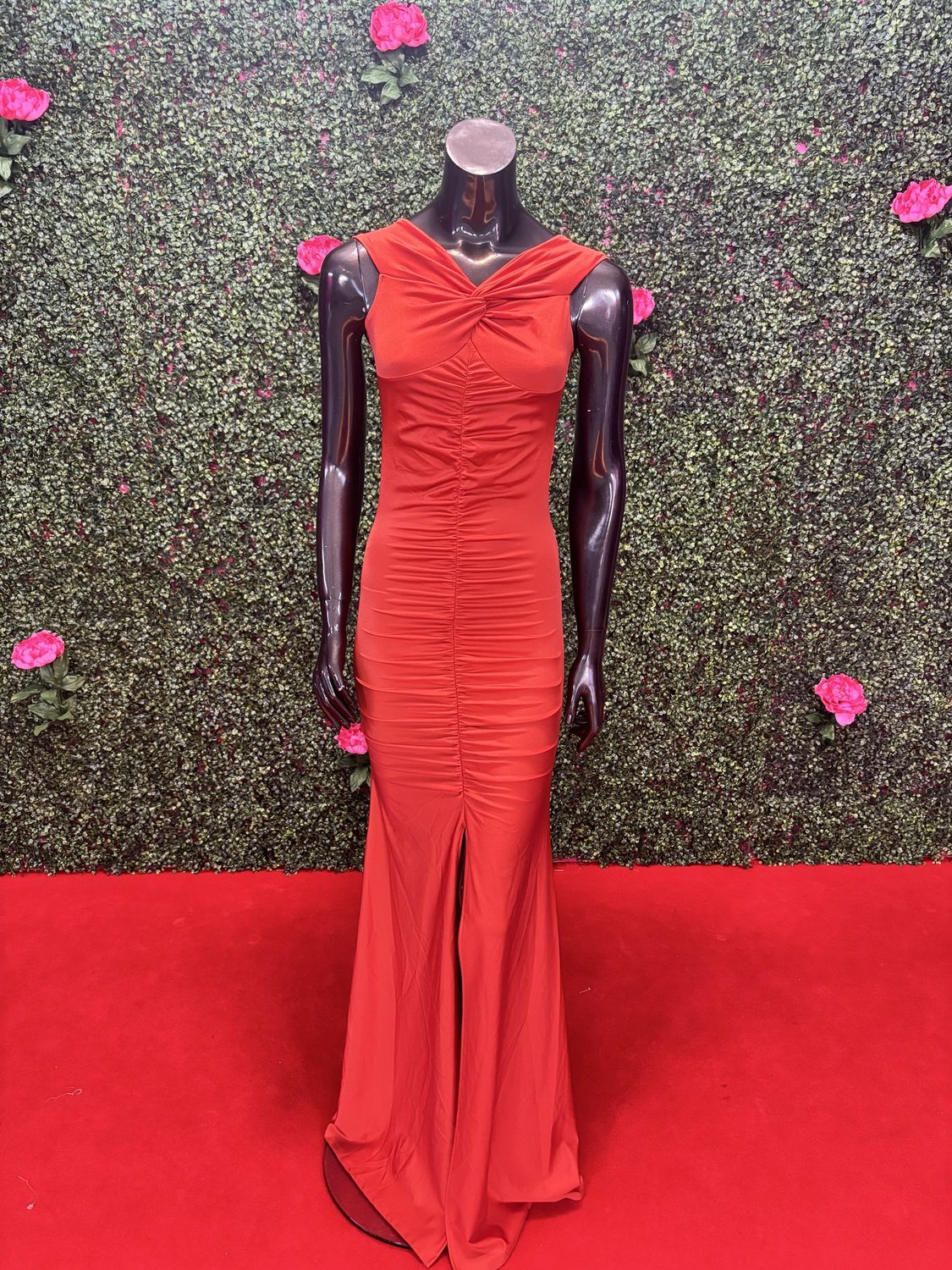 Orange Silk Long Gown