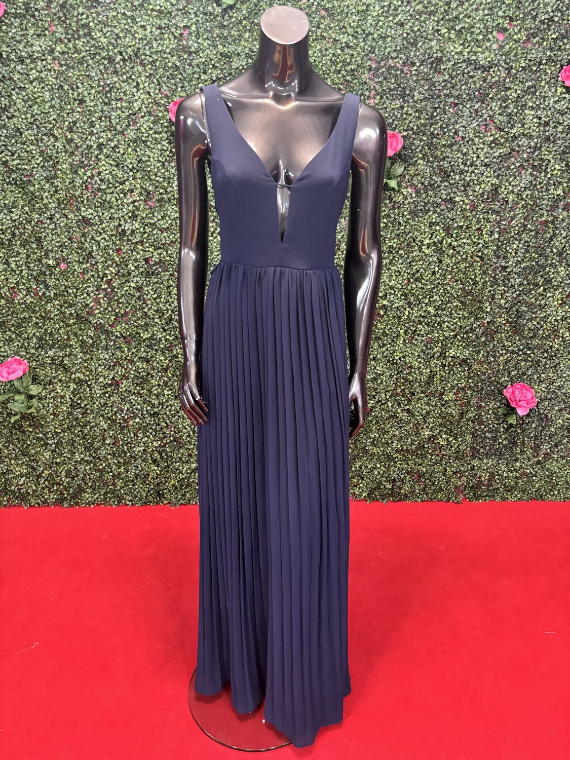 Navy Blue Criss Cross Long Gown