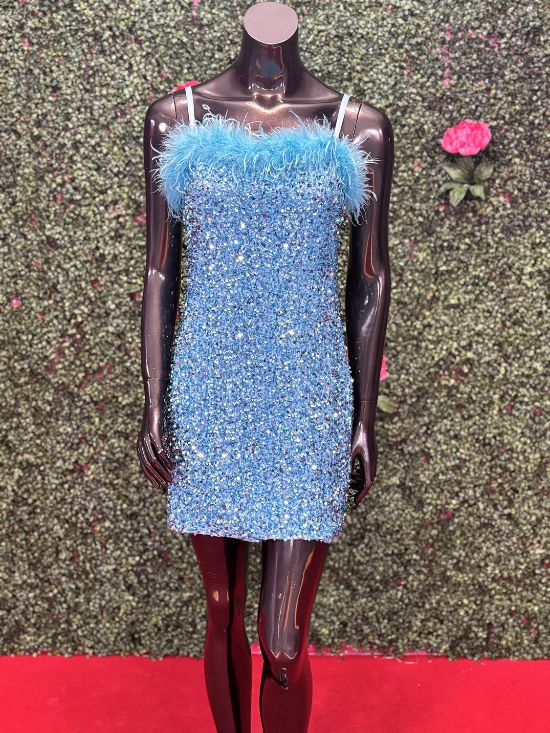 Baby Blue Glitter Feather Cocktail