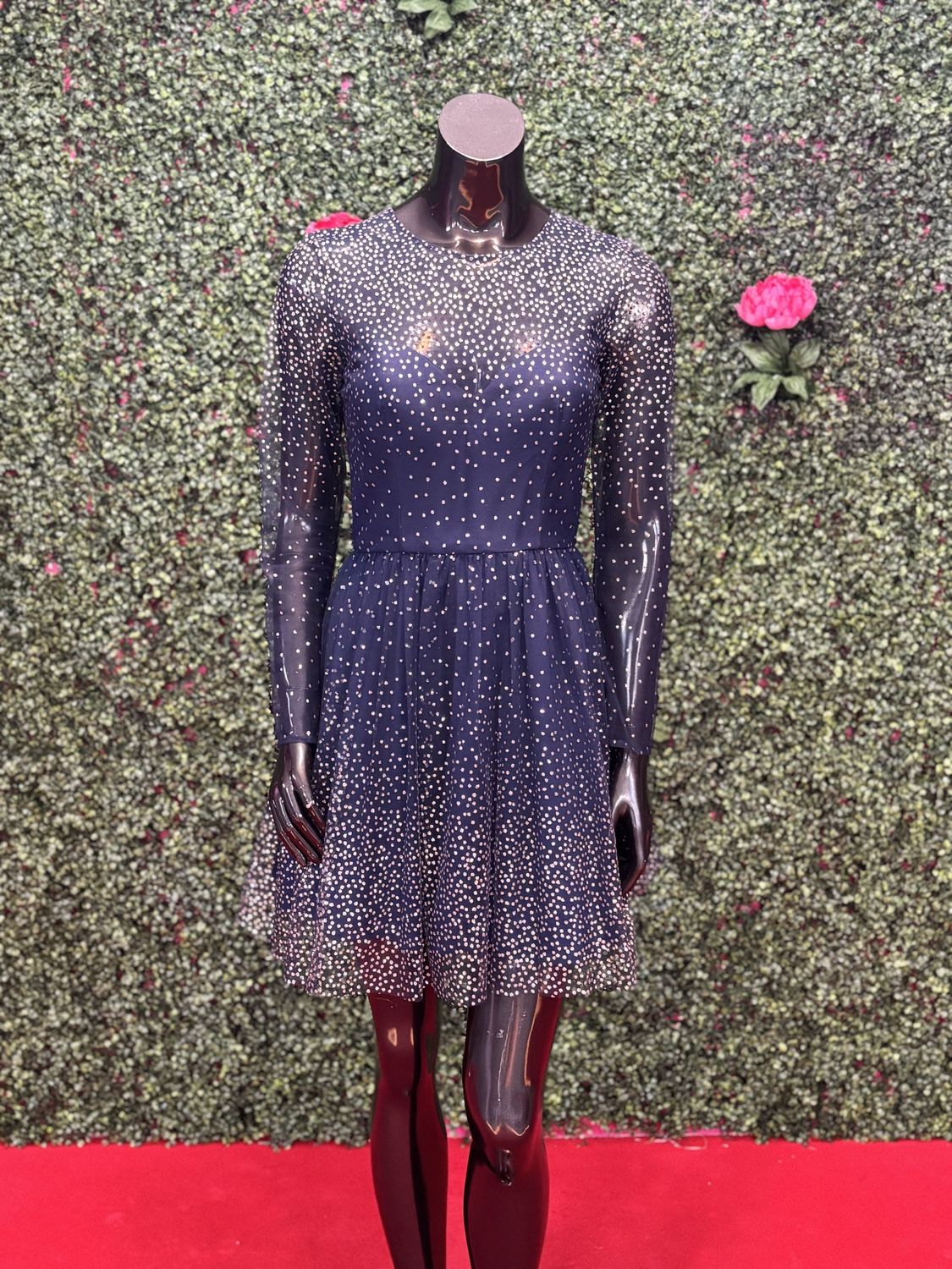 Blue and Silver Polka Dot Sparkle Short Gown