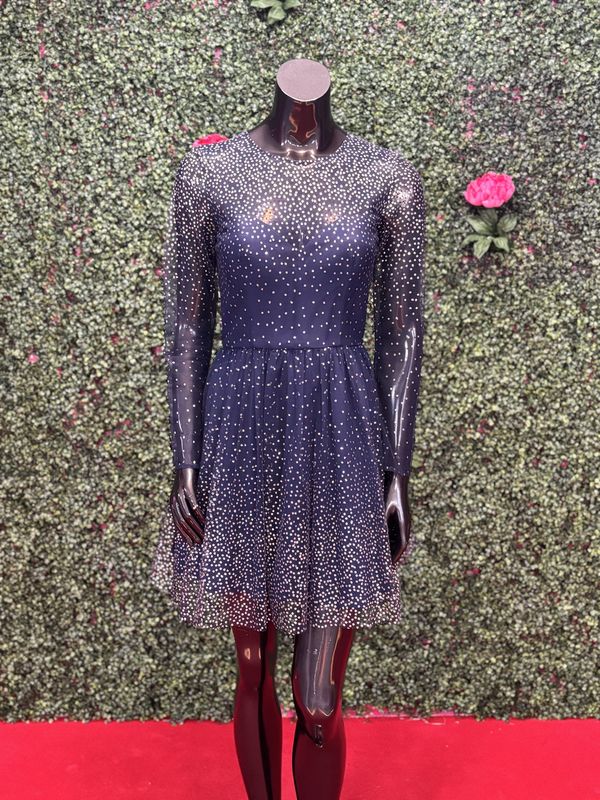 Blue and Silver Polka Dot Sparkle Short Gown