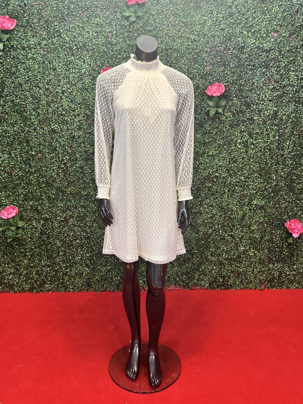 White Mesh Long Sleeve