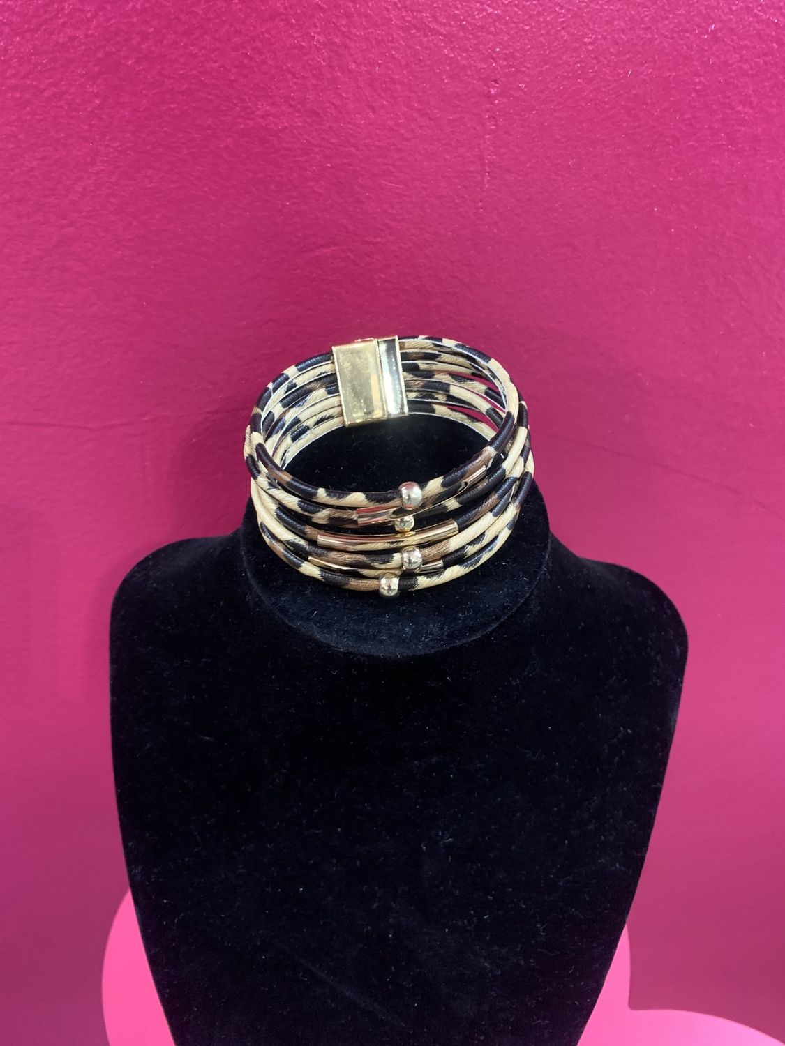 Cheetah and Gold Bracelet