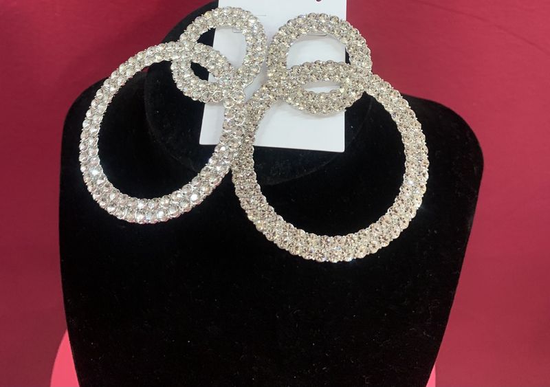 Double Hoop Silver Earrings