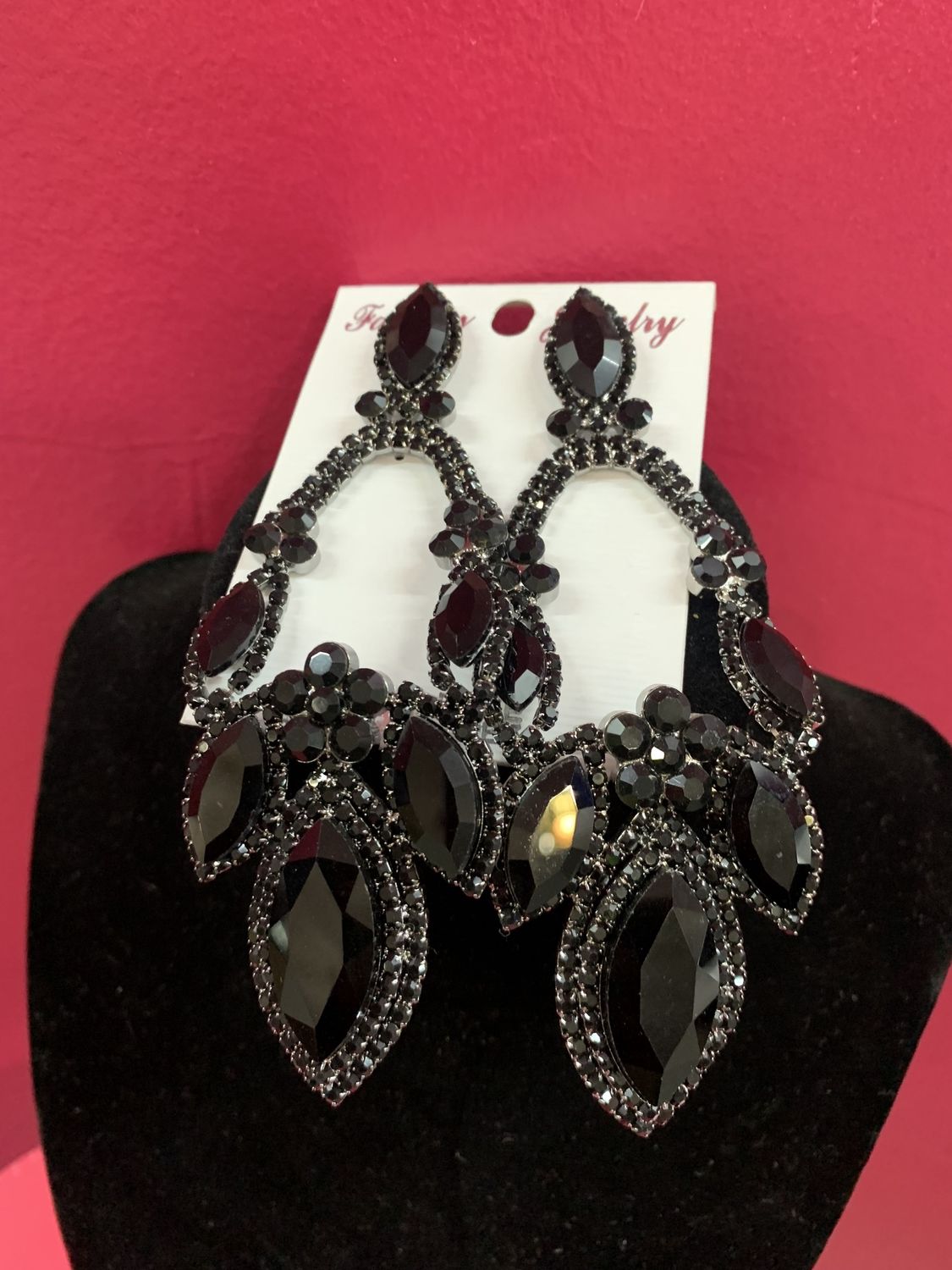 Black Drop Earrings