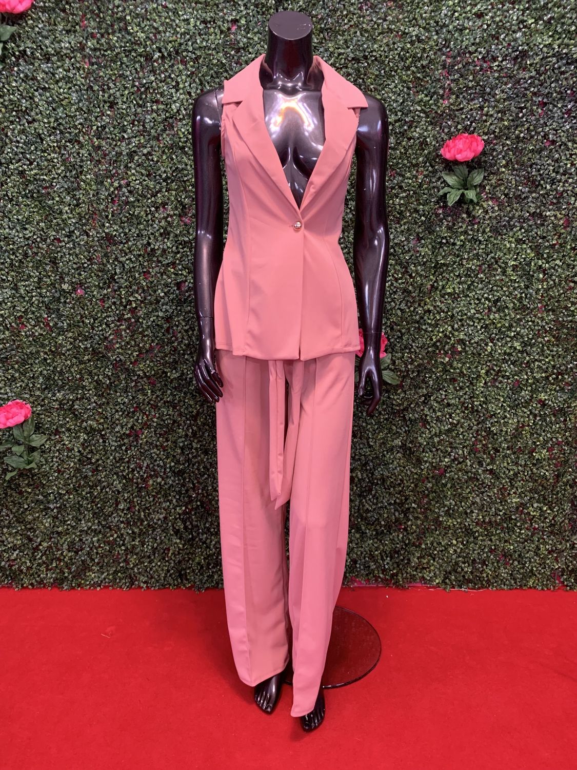 Pink Vest Pant Suit