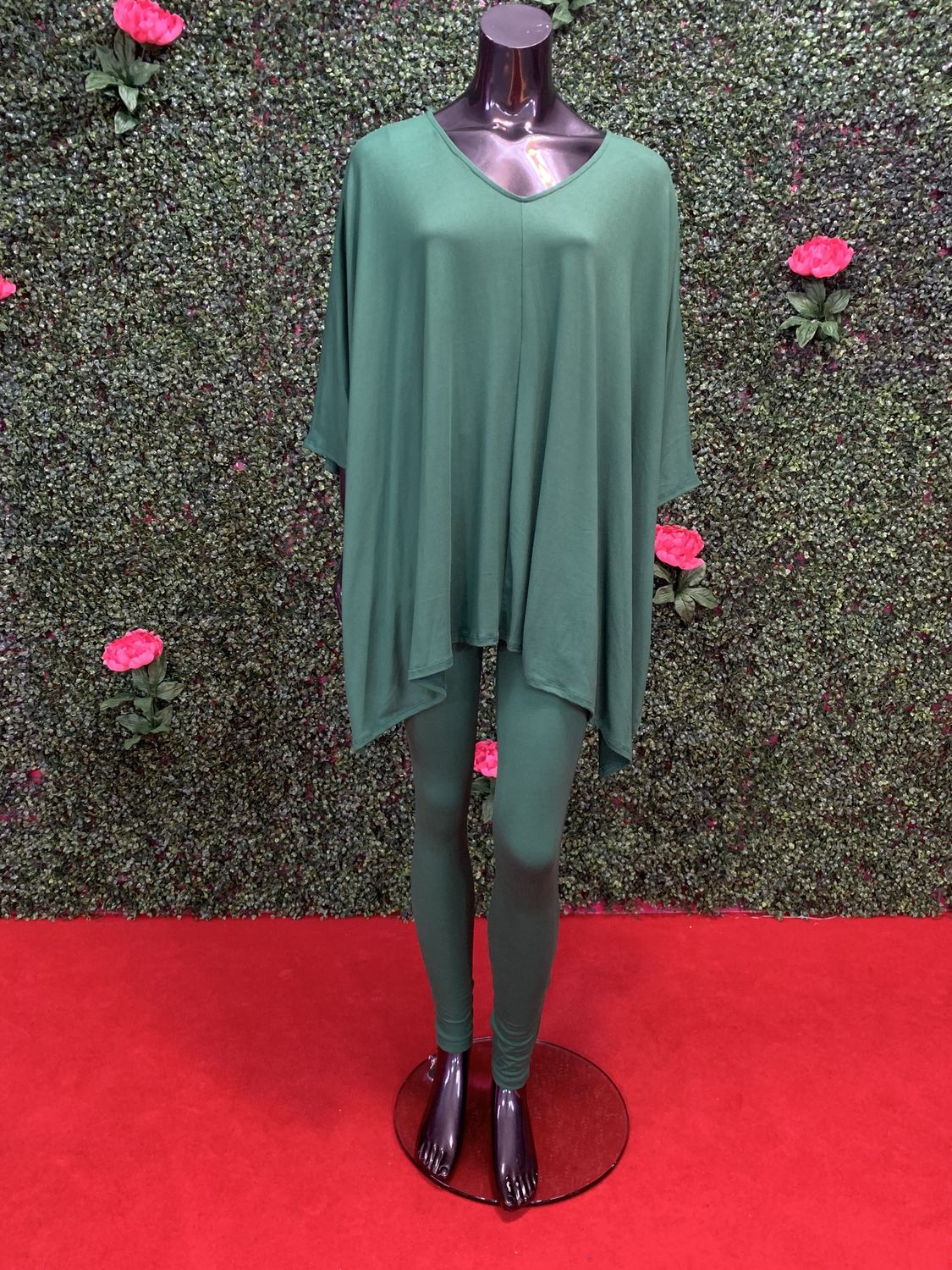 Green Flared Pants Set