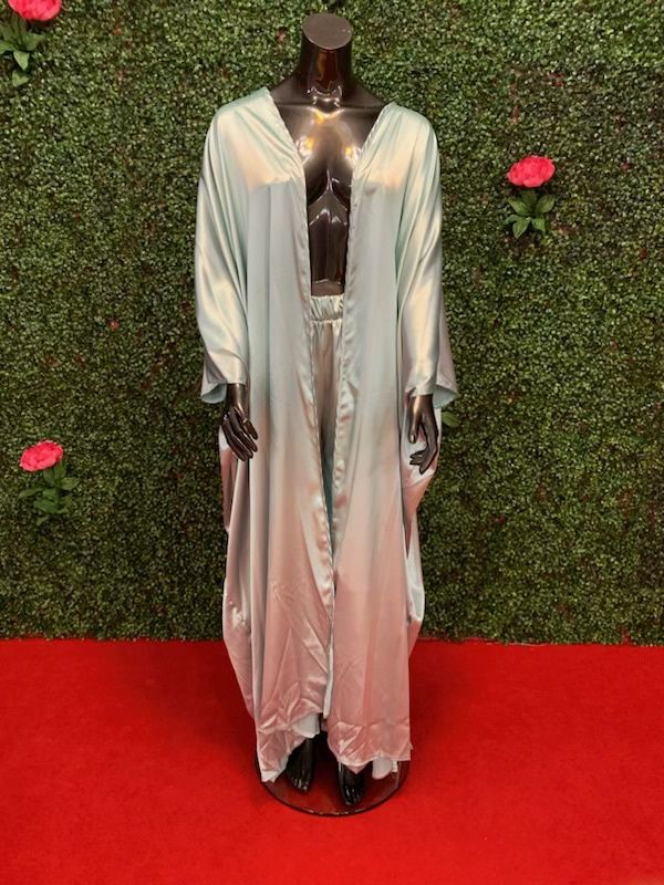 Mint Green Cardigan Pants Set