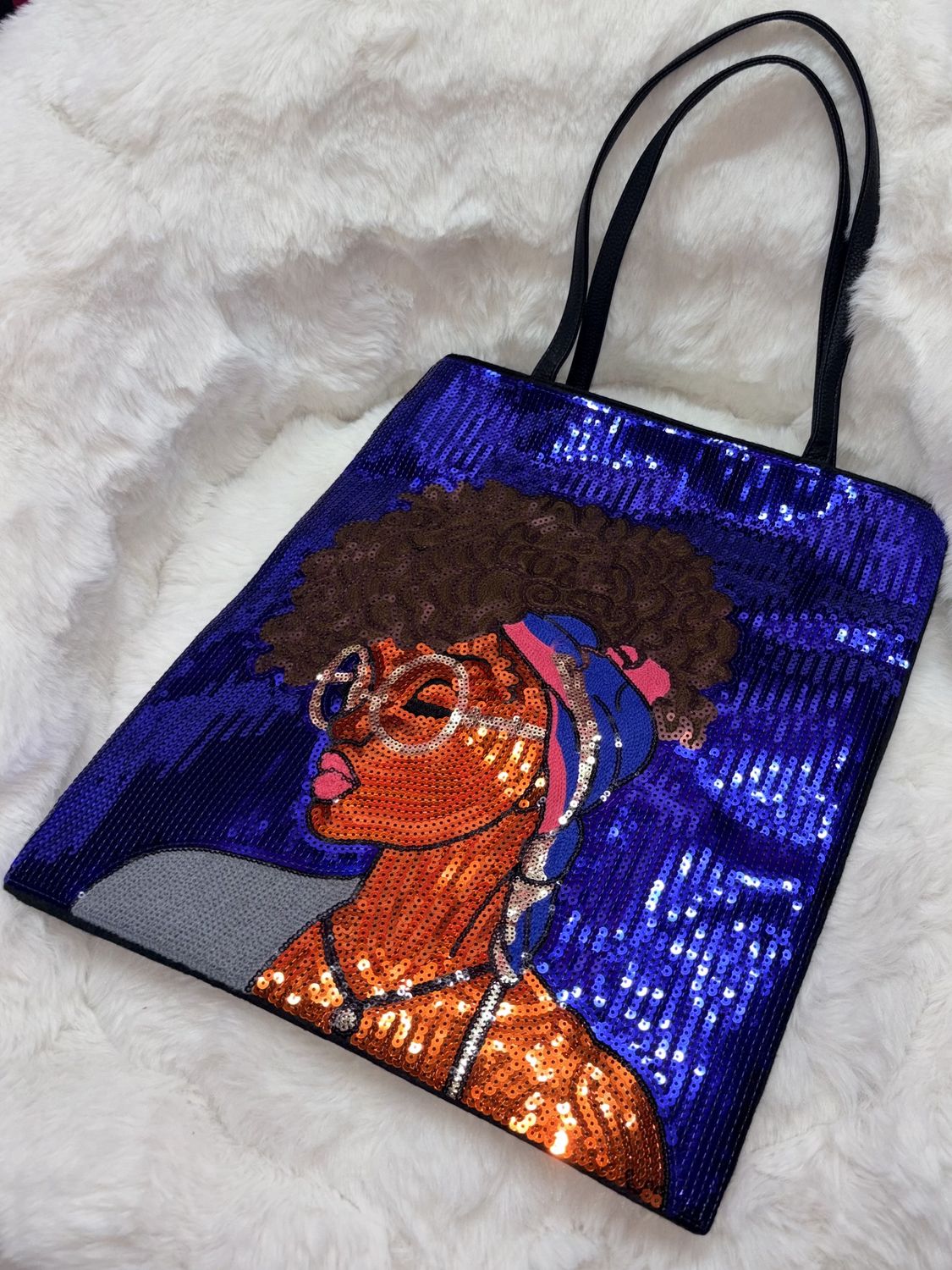 Dark Blue Queen Tote Bag