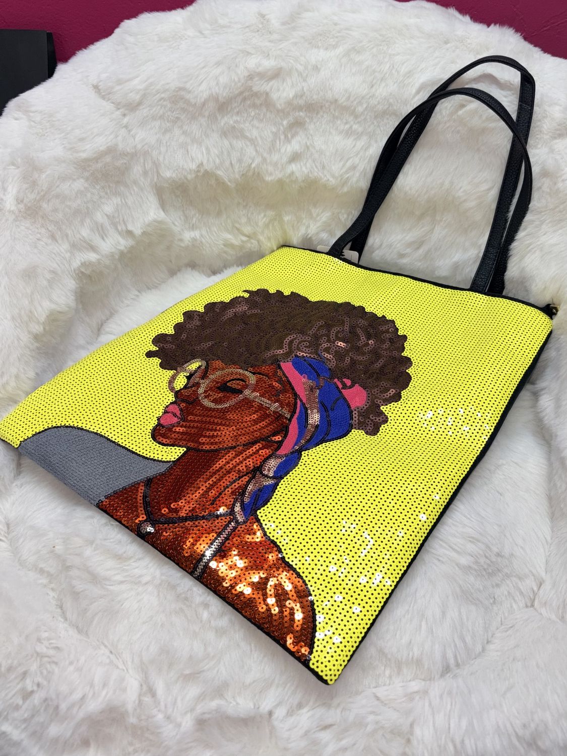 Yellow Queen Tote Bag