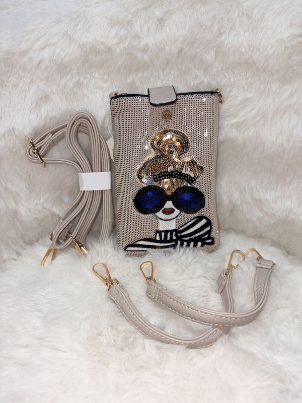 Ms. Sparkle Gold Cell Phone Bag