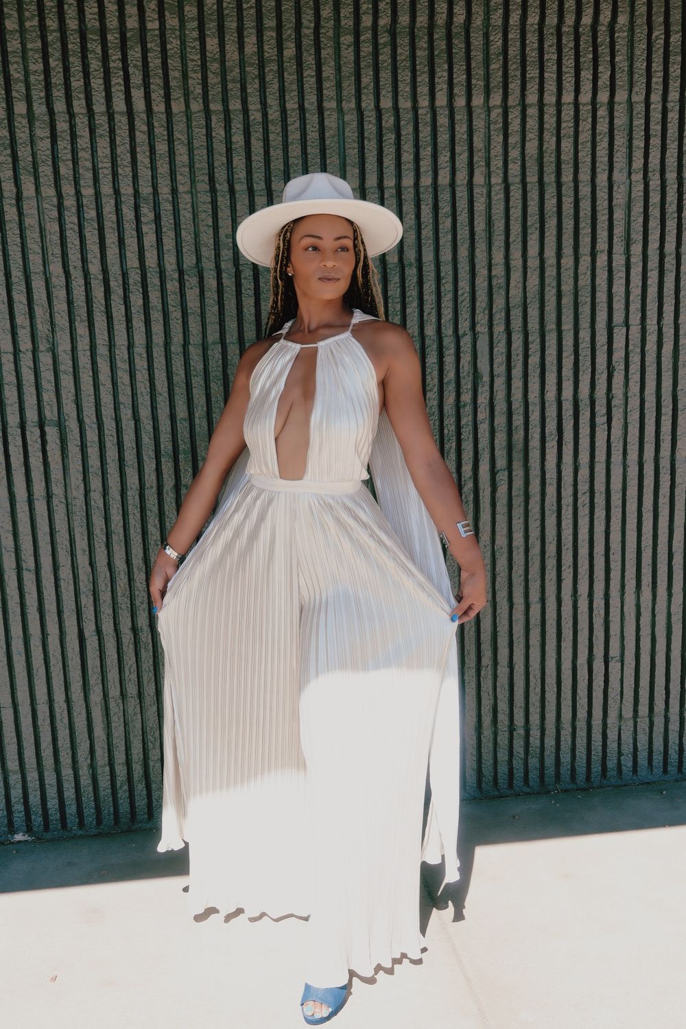 Cream Draped Jumpsuit