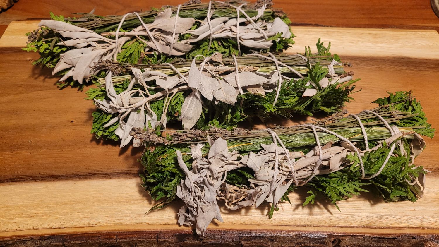 Cedar, Sage, Sweetgrass &amp; Lavender Smudging Wands