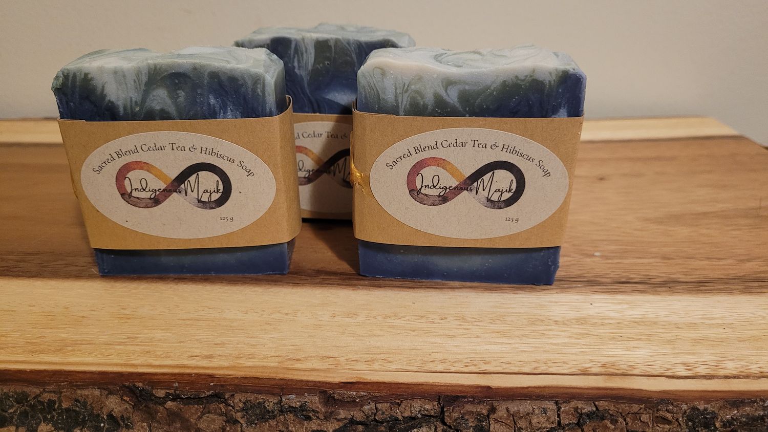 Sacred Blend Cedar Tea &amp; Hibiscus Handmade Soap, Colour: Blue