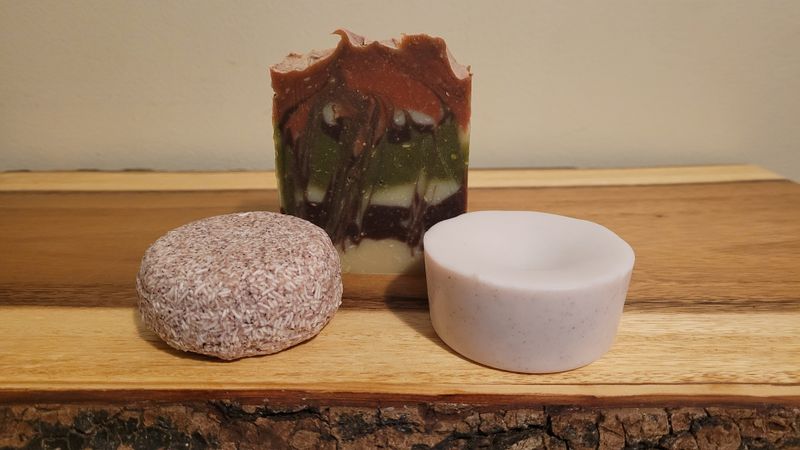 Sacred Blend Cedar &amp; Hibiscus Handmade Soap, Shampoo and Conditioner