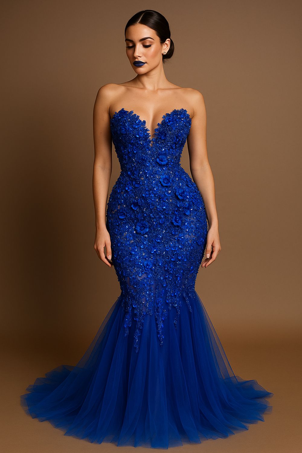 Mermaid Navy Blue Dress