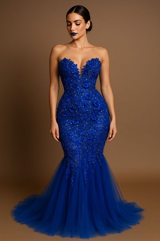 Mermaid Navy Blue Dress