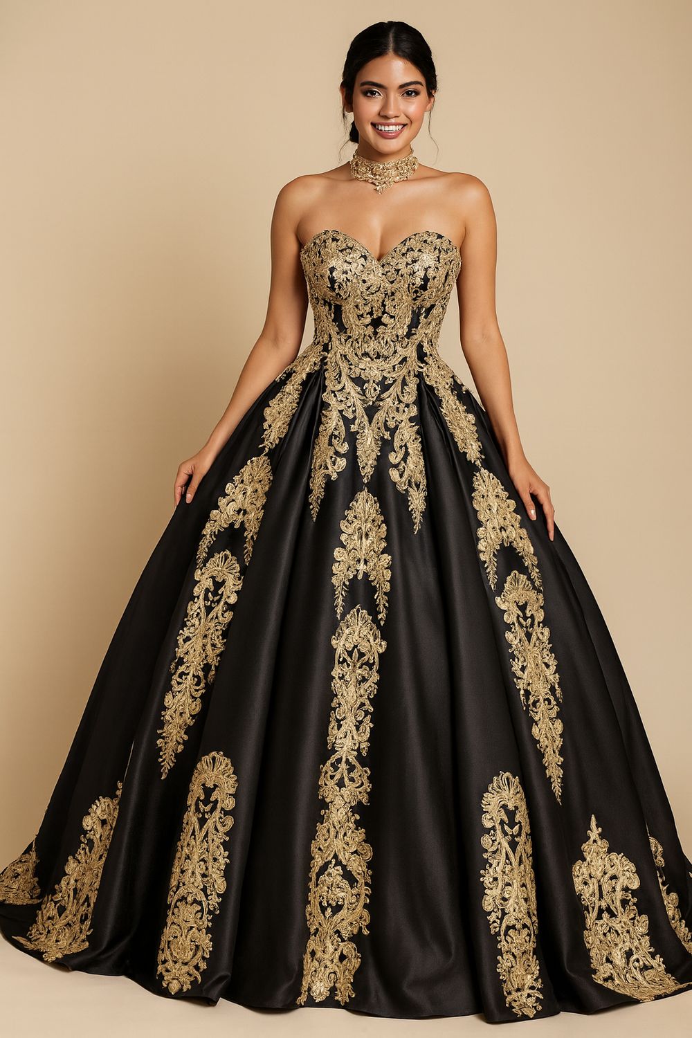 Quincenera Black Golf Dress