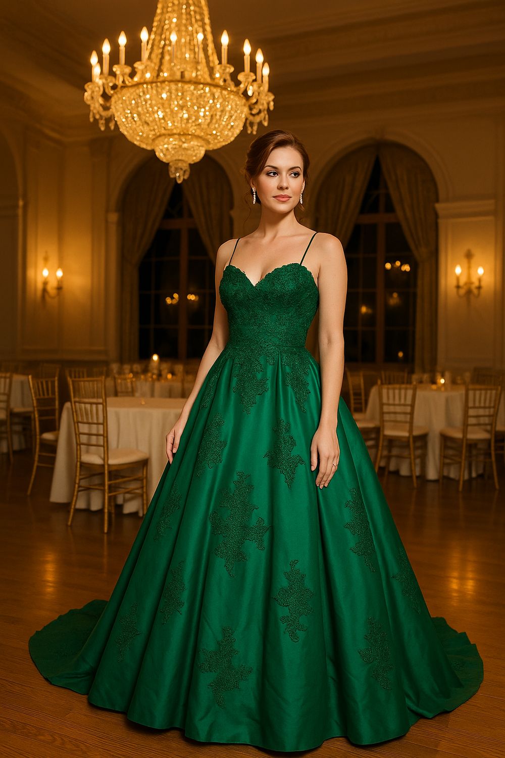 Quincenera Green Dress