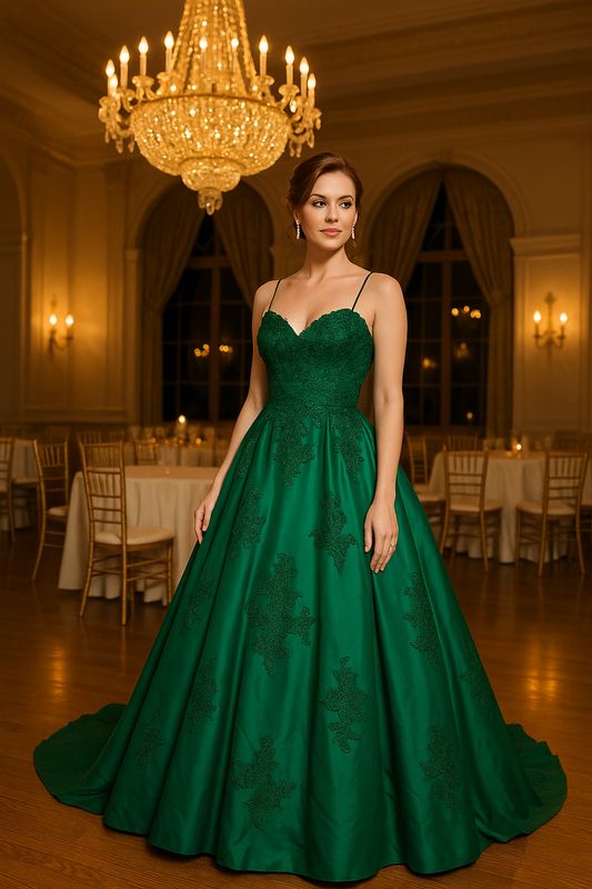 Quincenera Green Dress