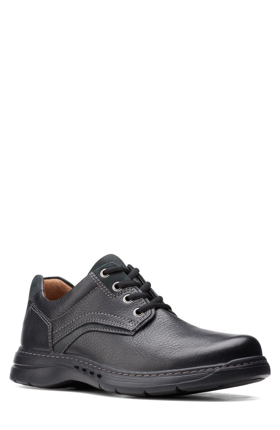 Clarks Un Brawley Pace (Black Tumbled Leather) Men&#39;s Shoes