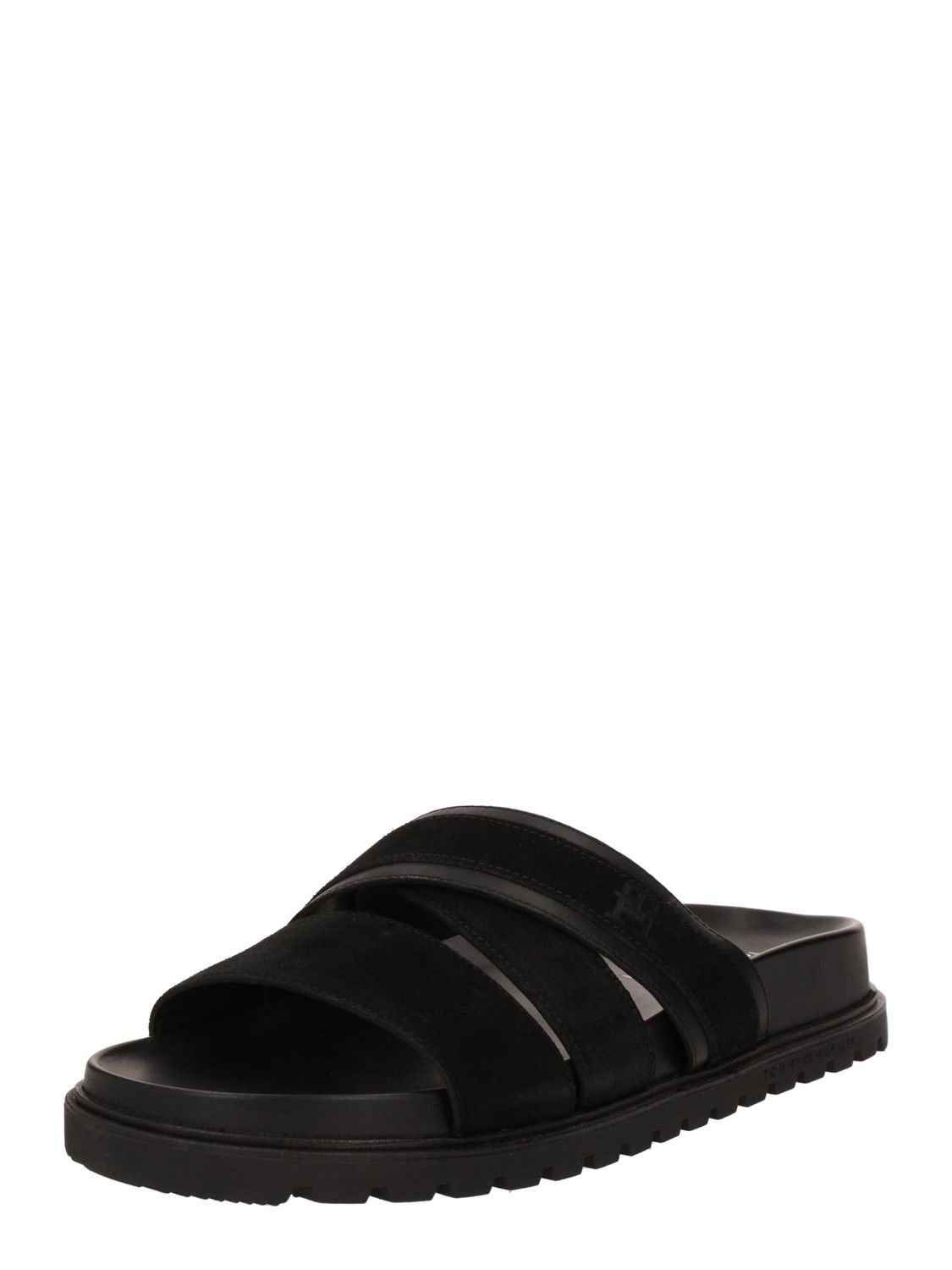 Pantoletten Tommy Hilfiger Elevated Th Criss Suede Sandal FM0FM05065 Black BDS
