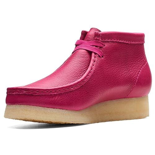 Clarks Women&#39;s Wallabee Boot Ankle, Berry Leather