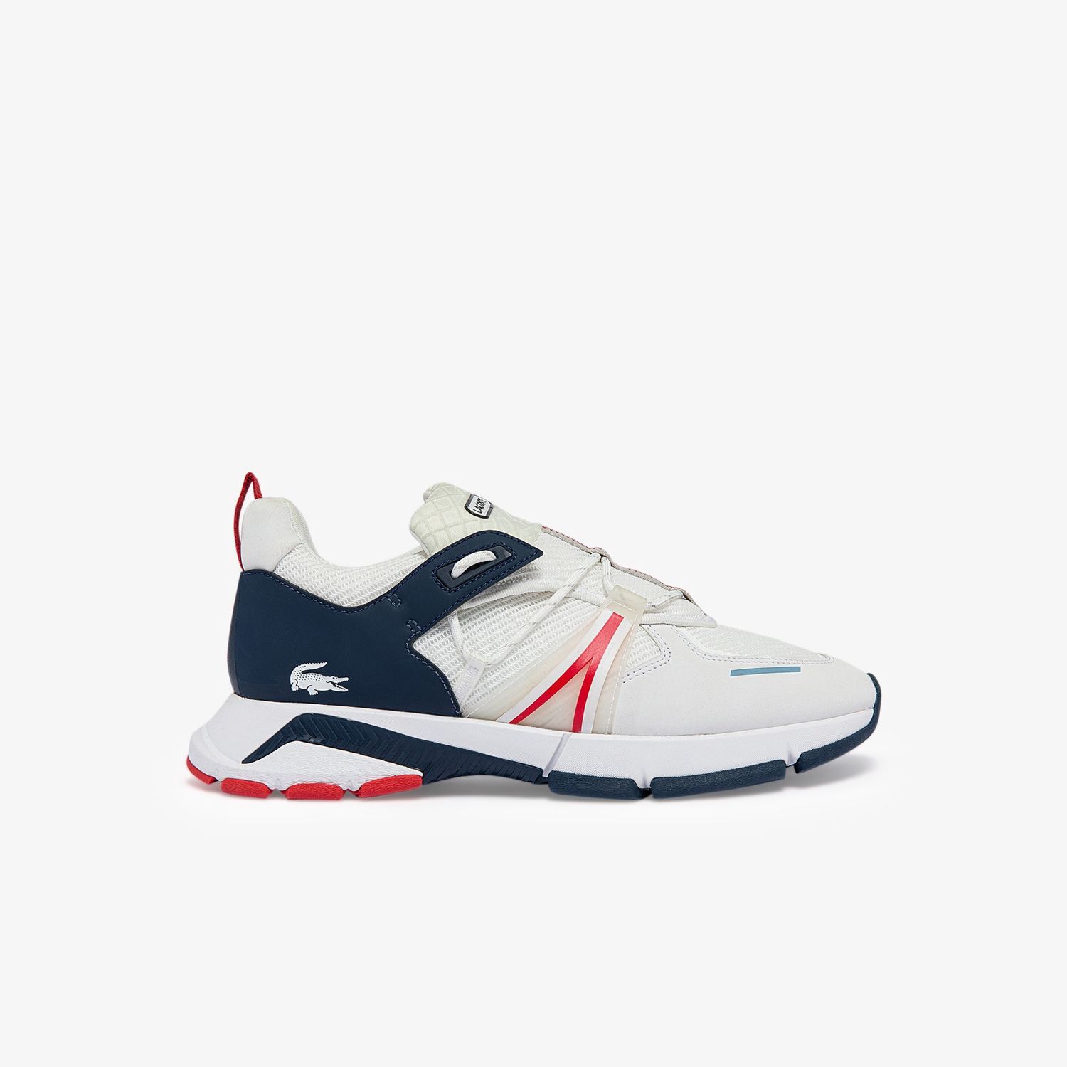 Lacoste L003 0722 1 SMA (White Navy Red) Men's Shoes