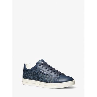 Michael Kors Keating Empire Signature Logo and Leather Sneaker Blue