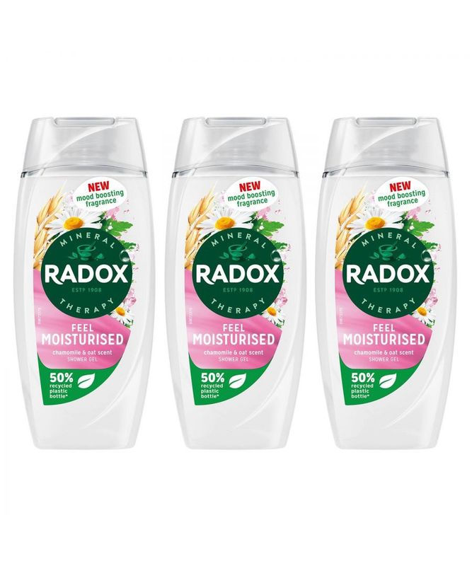 Radox &#39;shower Gel&#39; Feel Moisturised with Chamomile &amp; Oat, 6 X 225Ml in White   8720181336133