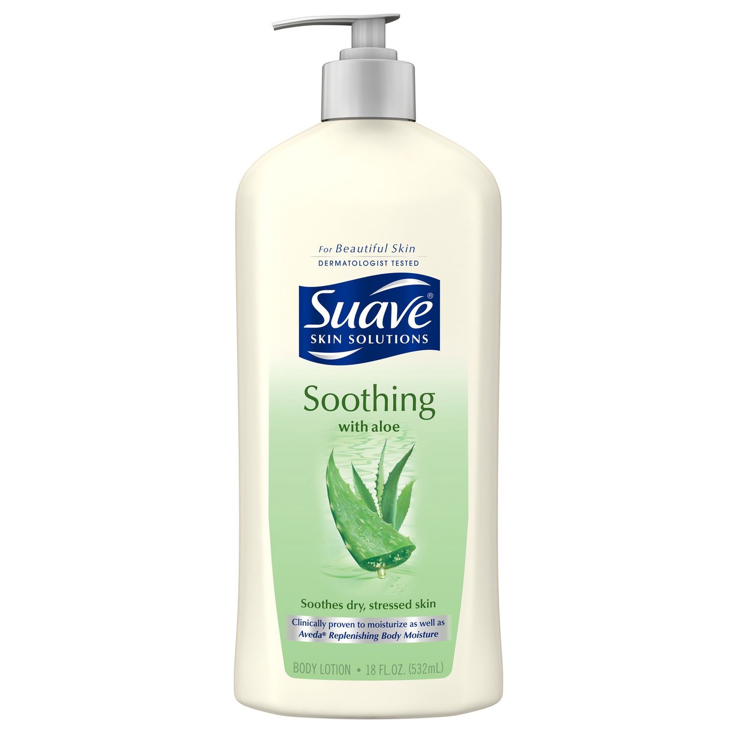 Suave Skin Solutions Body Lotion Soothing with Aloe 18 Oz 045893072246
