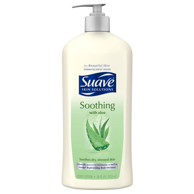 Suave Skin Solutions Body Lotion Soothing with Aloe 18 Oz 045893072246