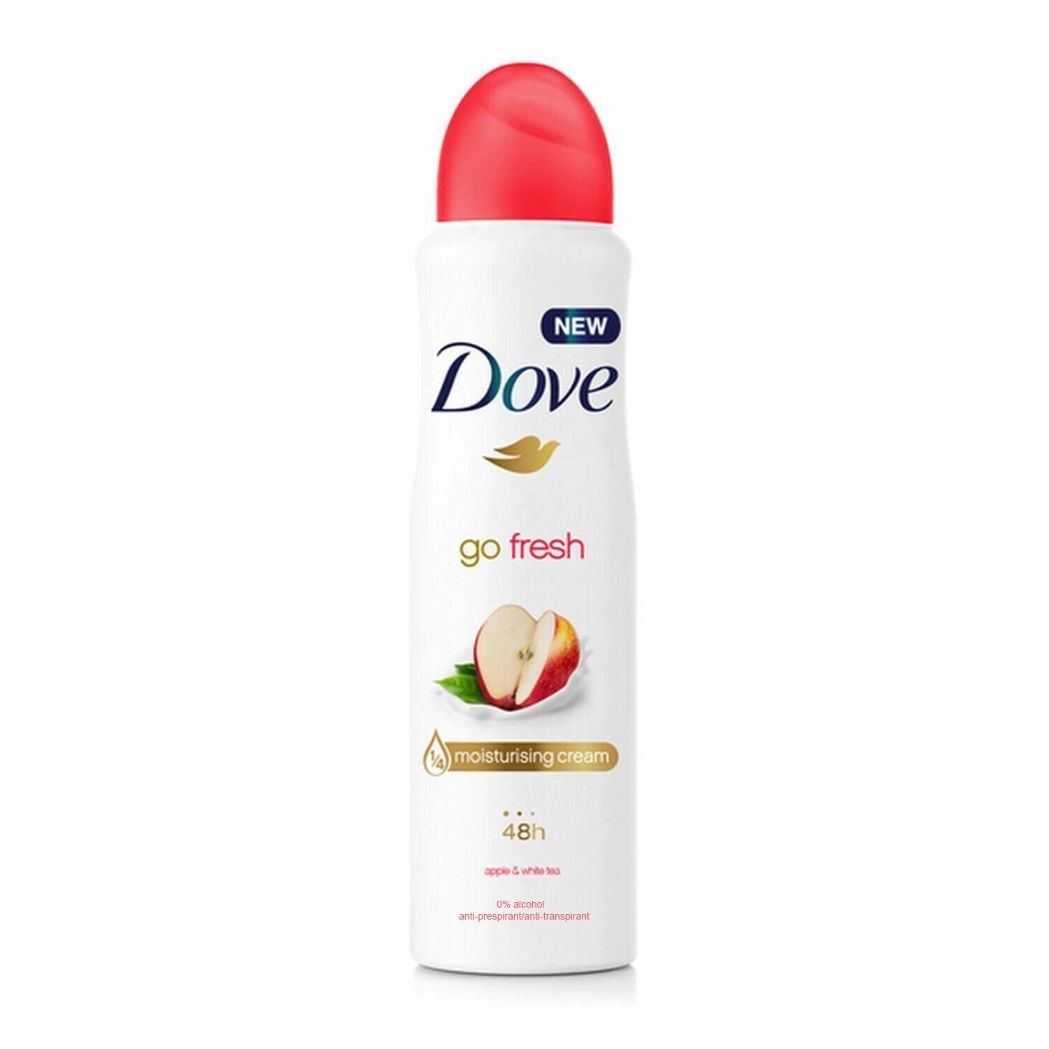 Dove Apple &amp; White Tea Scent Deodorant Spray Antiperspirant 0% Alcohol