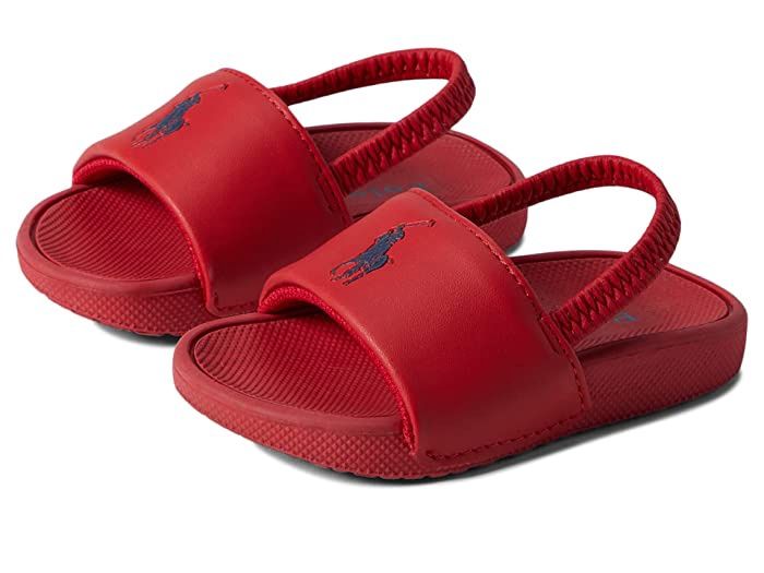 Kid's Cayson Rubber Logo Slides - Red - Size 9 (Toddler) Sandals