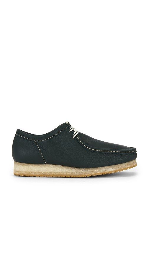 Clarks Wallabee RB in Dark Green Lea - Dark Green