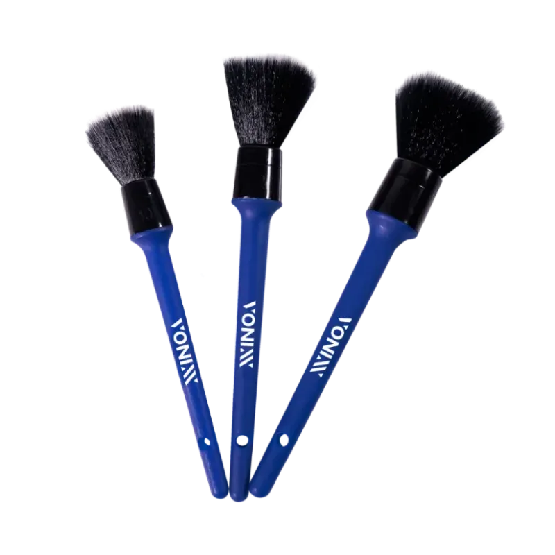 KIT OF 3 BRUSHES FOR ULTA SOFT DETAILING - طقم مكون من 3 فرش فائقة النعومة للتفاصيل الدقيقة في تنظيف السيارة